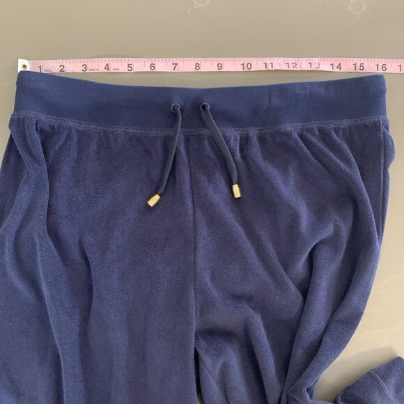 Talbots Womens M NEW Terry Pull On Pants Navy Blue Drawstring Lounge Comfy Knit - Picture 8 of 12